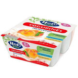 Iaurt cu piersici, +6luni, 4x100g, Hero Baby