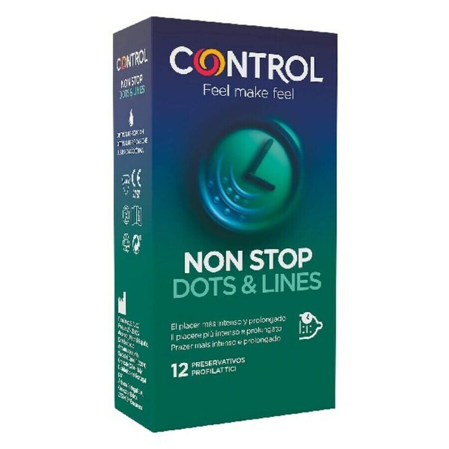 Comprar Condoms Non Stop Dots & Lines Control (12 uds) Condoms Non Stop Dots & Lines Control (12 uds)