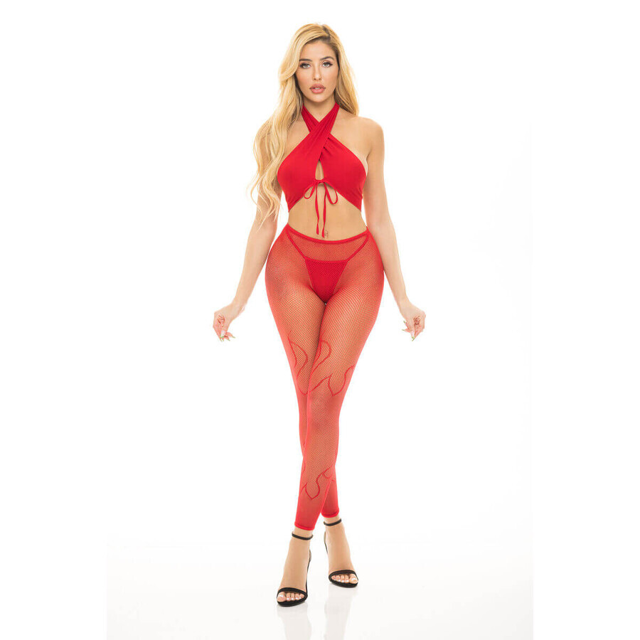 Ensemble de sous-vêtements rose rouge à lèvres (taille unique)