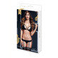 Reggiseno nero in pizzo, giarrettiera e mutandine aperte, taglia unica Baci Lingerie BW3101 Nero (taglia unica)
