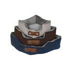 Pat pentru animale de companie DKD Home Decor Maro Bej Bleumarin 60 x 60 x 20 cm Pat pentru animale de companie DKD Home Decor Maro Bej Bleumarin 60 x 60 x 20 cm