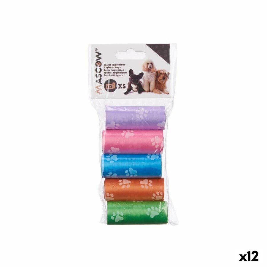 Comprar Pungi sanitare Mascow 200 Multicolor Plastic Animale de Companie 5 Piese (12 Unități) Pungi sanitare Mascow 200 Multicolor Plastic Animale de Companie 5 Piese (12 Unități)