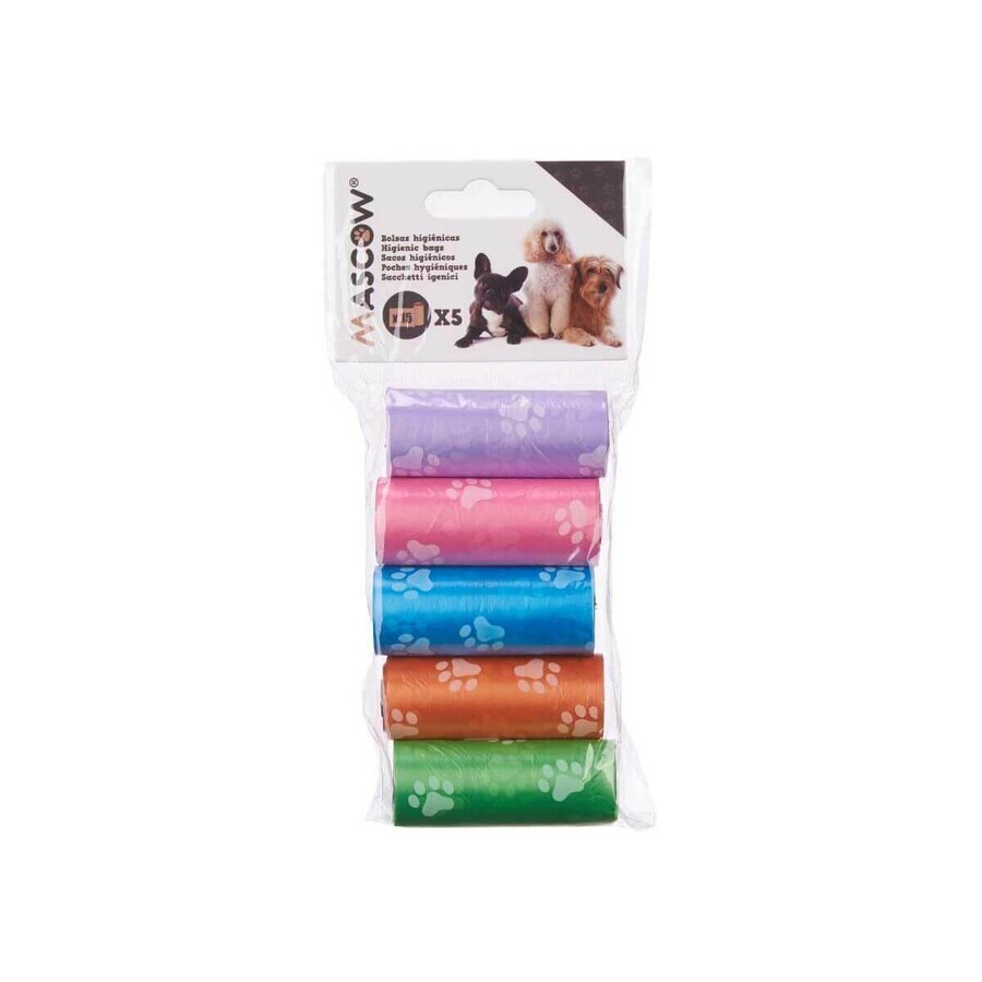Pungi sanitare Mascow 200 Multicolor Plastic Animale de Companie 5 Piese (12 Unități) Pungi sanitare Mascow 200 Multicolor Plastic Animale de Companie 5 Piese (12 Unități)