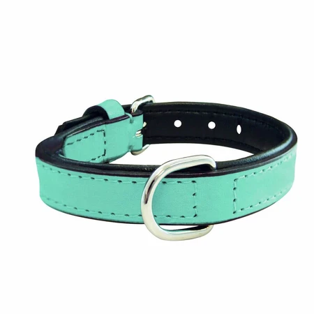 Gloria collar de perro 30 cm de cuero acolchado Azul Azul