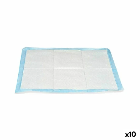 Almohadilla de adiestramiento para cachorros 60 x 60 cm Azul Blanco Papel de polietileno (10 piezas)