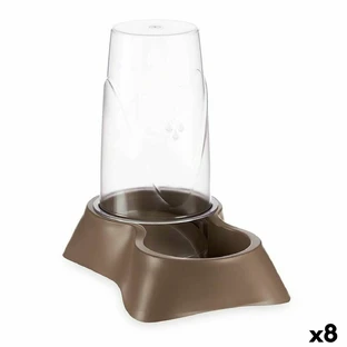 Dierenvoederbak Dispenser Beige Plastic 1,5 L 16 x 24,5 x 24 cm (8 Stuks)