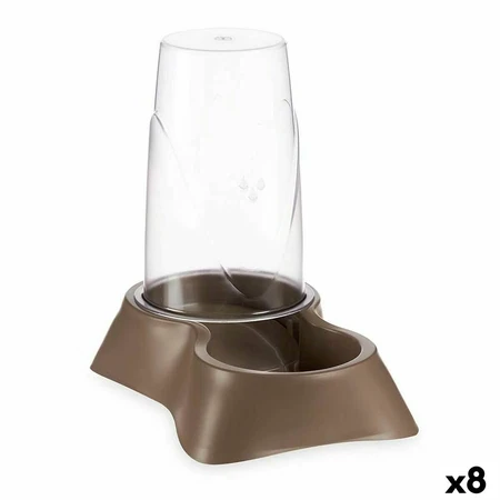 Dierenvoederbak Dispenser Beige Plastic 1,5 L 16 x 24,5 x 24 cm (8 Stuks)