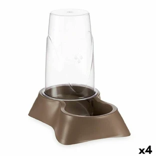 Dierenvoederbak Dispenser Bruin Polypropyleen 3,5 L 21,5 x 32,5 x 32,5 cm (4 Stuks)