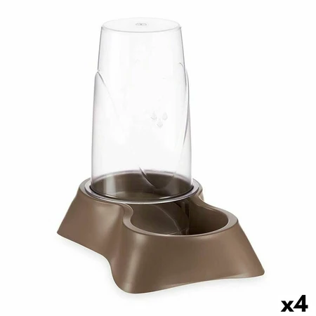 Dierenvoederbak Dispenser Bruin Polypropyleen 3,5 L 21,5 x 32,5 x 32,5 cm (4 Stuks)