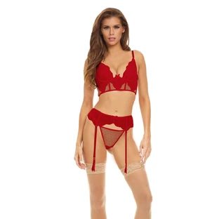 Conjunto de ropa interior Bombshell Boudoir Rojo (L)
