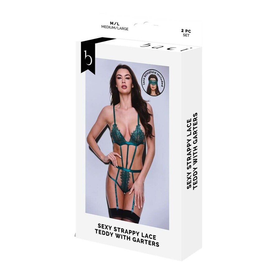 Unterwäsche Set Baci Lingerie Spitze Teddy Grün (M/L)