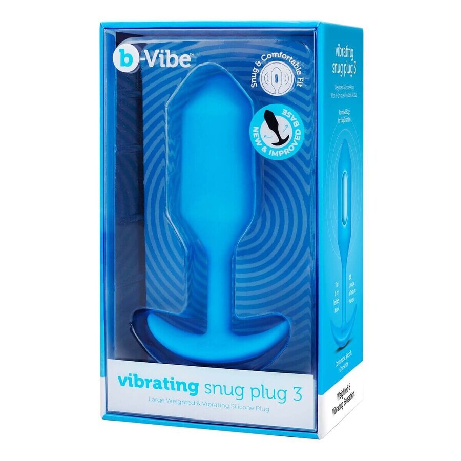 Anal plug B-Vibe Vibrating Snug 3 Blue (3.7 x 13.8 x 1 cm)