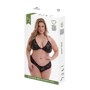 Ensemble de sous-vêtements Baci Lingerie Soutien-gorge et culotte Noir (Queen)