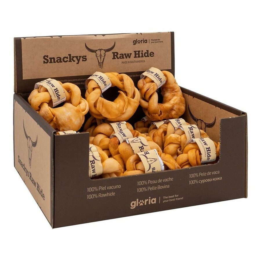 Snack per Cani Gloria Snackys Rawhide Mele 12 cm Ciambella Intrecciato Snack per Cani Gloria Snackys Rawhide Mele 12 cm Ciambella Intrecciato