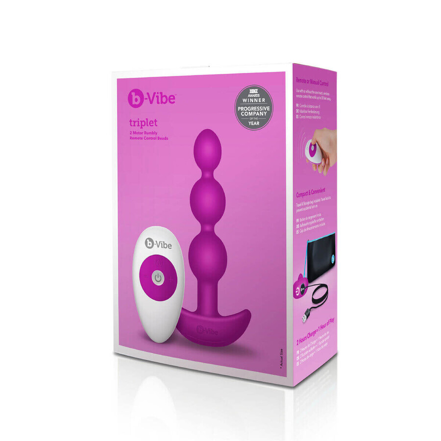 Perline anali triplette fucsia B-Vibe 92740 Rosa