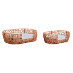 Pat pentru animale de companie Home ESPRIT Alb Maro Deschis Metal ratan sintetic 50 x 35 x 14 cm (2 Piese) Pat pentru animale de companie Home ESPRIT Alb Maro Deschis Metal ratan sintetic 50 x 35 x 14 cm (2 Piese)