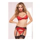 Ondergoedset Seven Til Midnight Zwart/Rood