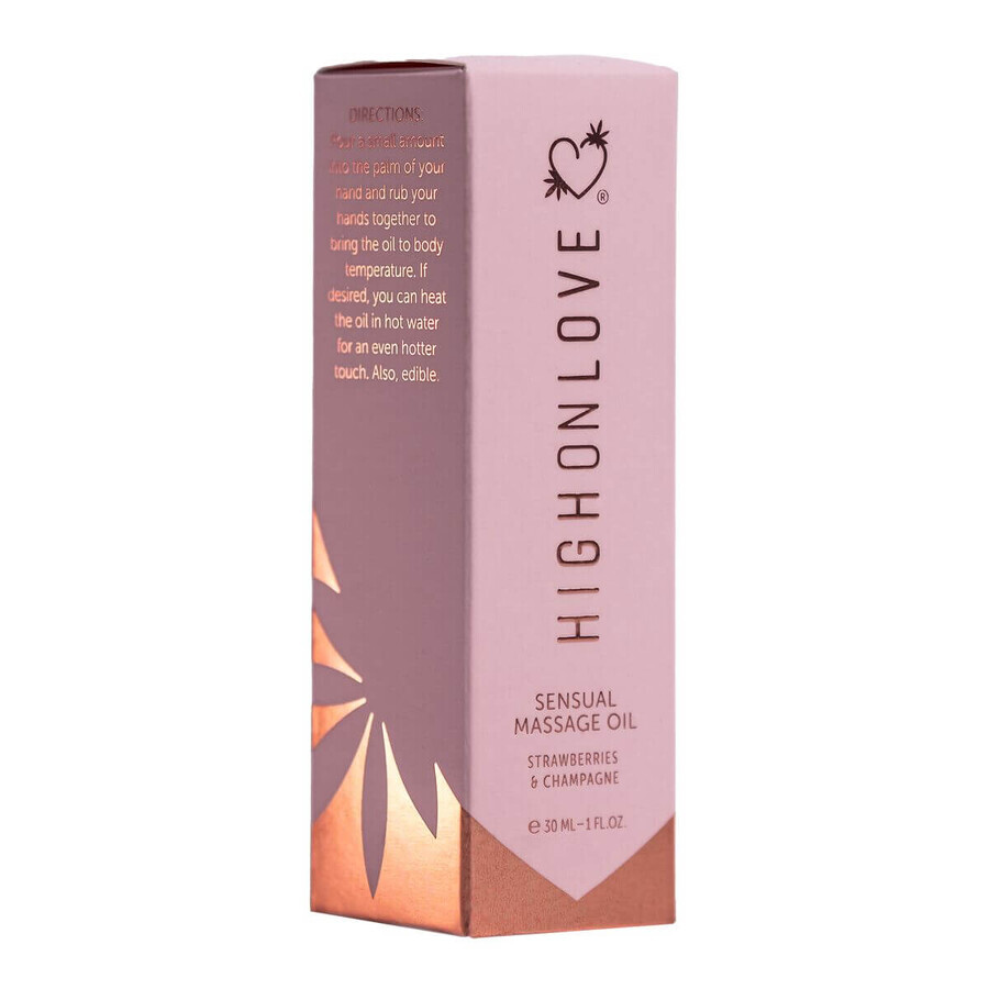 Erotisches Massageöl Highonlove Erdbeere Erdbeer-Schaumwein 30 ml