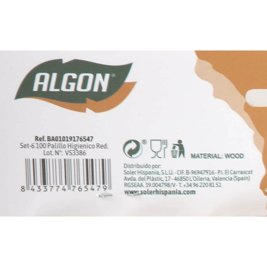 Scobitori Dentare Algon Lemn 600 Piese (18 Unități)