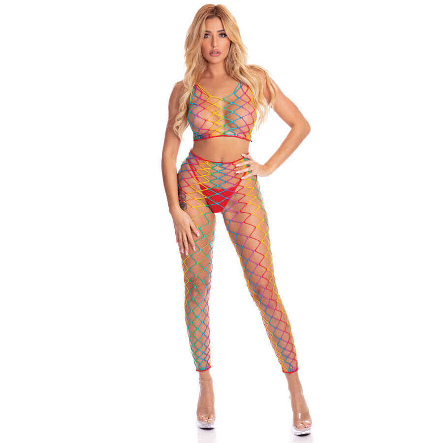 Bodystocking Rose Lipstick Multicolore (Taille unique)