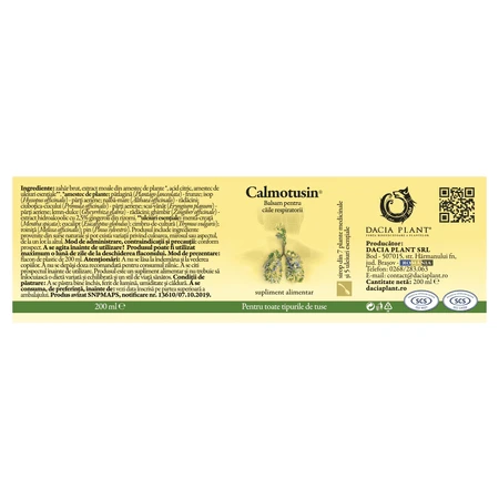 Calmotusin syrup, 200 ml, Dacia Plant