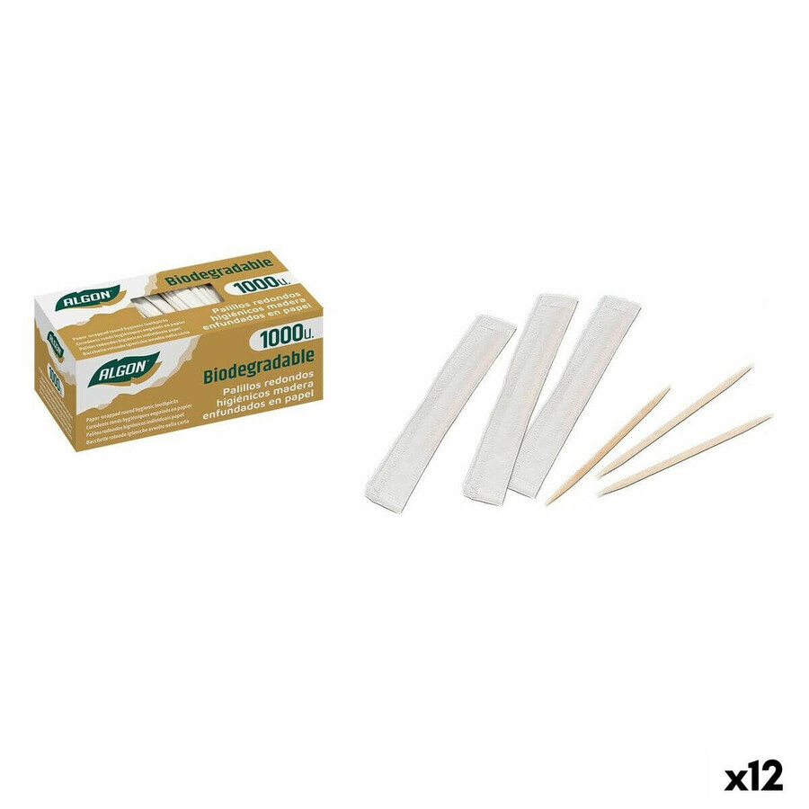 Buy Tooth Picks Algon Wood 1000 Pieces (12 Units) Tooth Picks Algon Wood 1000 Pieces (12 Units)