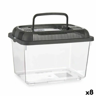 Acuario Con Asa Grande Plástico Gris 7 L 20 x 20 x 20 x 20 x 30 cm (8 Unidades)