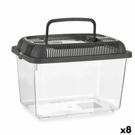 Acuario Con Asa Grande Plástico Gris 7 L 20 x 20 x 20 x 20 x 30 cm (8 Unidades)