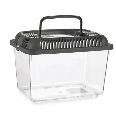Acuario Con Asa Grande Plástico Gris 7 L 20 x 20 x 20 x 20 x 30 cm (8 Unidades)