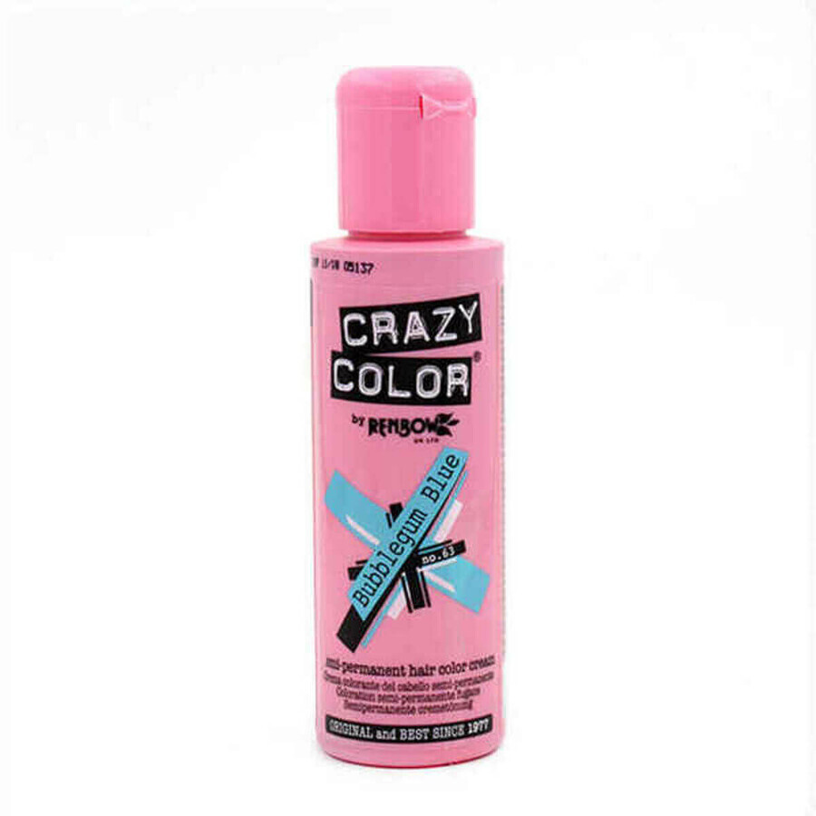 Pusiau laikinas dažas Crazy Color 002281 No. 63 Bubblegum Blue (100 ml)