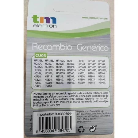 Cabezal de afeitado TM Electron