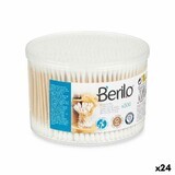 Buds de bumbac Berilo BT500PPD alb maro bumbac bumbac bambus (24 unități)