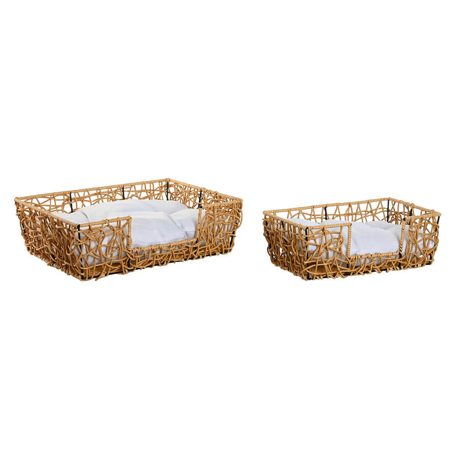 Cumpără Pat pentru animale de companie Home ESPRIT Alb Maro Deschis Metal ratan sintetic 50 x 35 x 14 cm (2 Piese) Pat pentru animale de companie Home ESPRIT Alb Maro Deschis Metal ratan sintetic 50 x 35 x 14 cm (2 Piese)