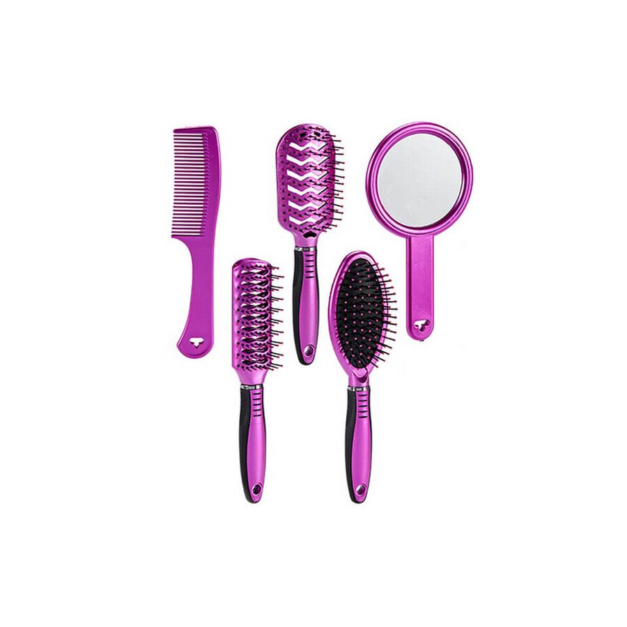 Acquista Set pettini/spazzole Specchio Nero Viola Plastica Set pettini/spazzole Specchio Nero Viola Plastica