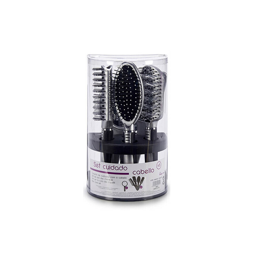 Set pettini/spazzole Specchio Nero Viola Plastica Set pettini/spazzole Specchio Nero Viola Plastica