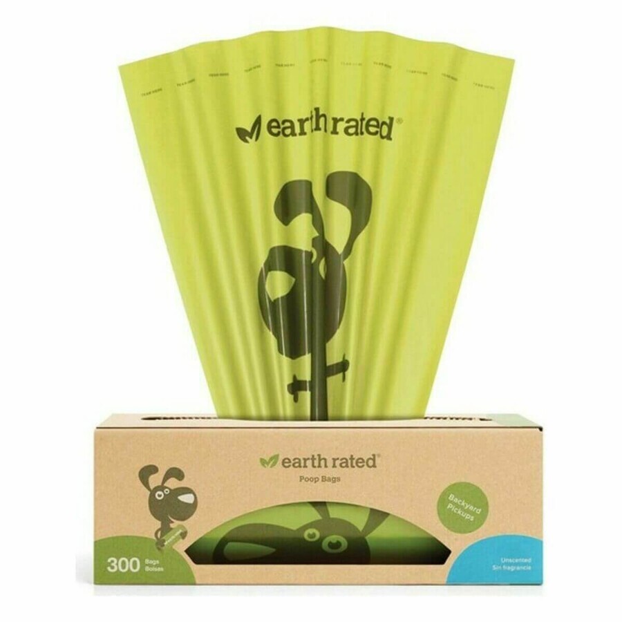 Dispenser de pungi pentru animale de companie Earth Rated UNSCENTBIO300 Hârtie plastic (300 buc)