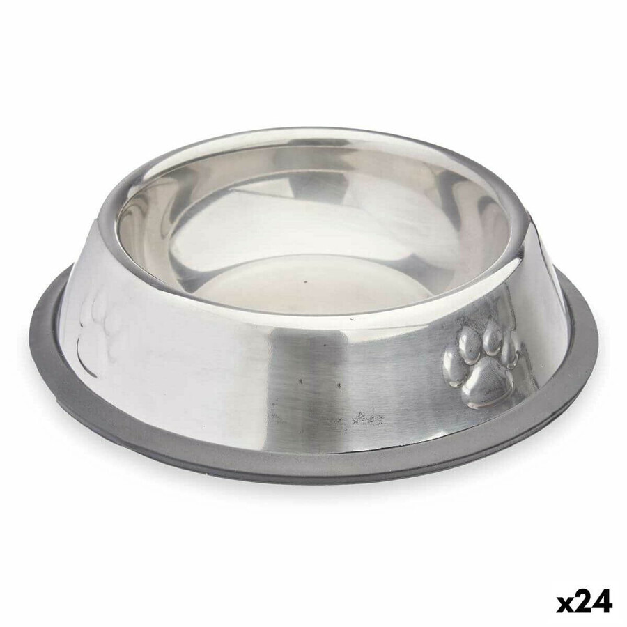 Dispozitiv de hrănire pentru câini Mascow 312 Gri Argintiu Gumă Metal 15 x 4 x 15 cm (24 Unități)