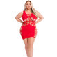 Robe rose rouge &#224; l&#232;vres (Queen size)