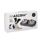 Ciotola per cani Mascow 317 Azzurro Metallo 40 x 8,5 x 22 cm Doppia