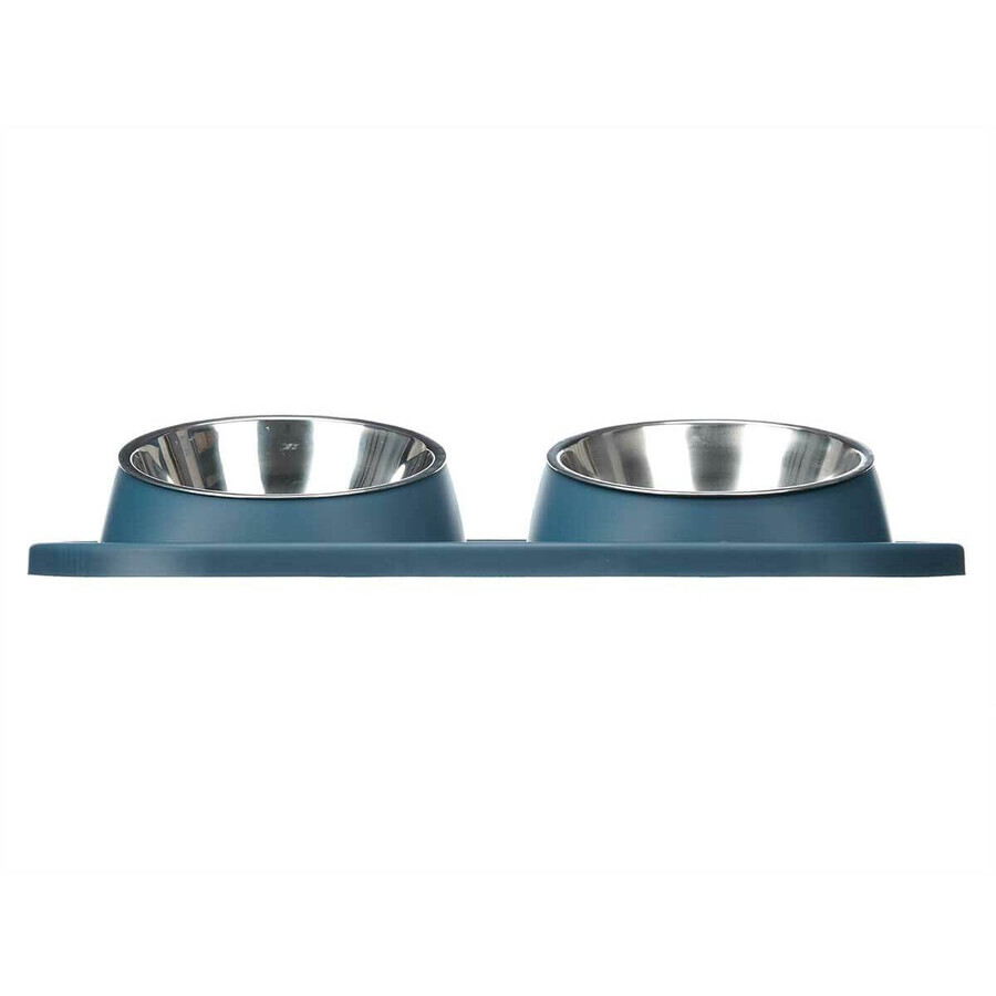 Ciotola per cani Mascow 317 Azzurro Metallo 40 x 8,5 x 22 cm Doppia