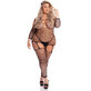 Bodystocking Roze Lipstick Zwart (XL)