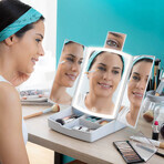 3-In-1 Folding LED Mirror with Make-up Organiser Panomir InnovaGoods 3-In-1 Folding LED Mirror with Make-up Organiser Panomir InnovaGoods
