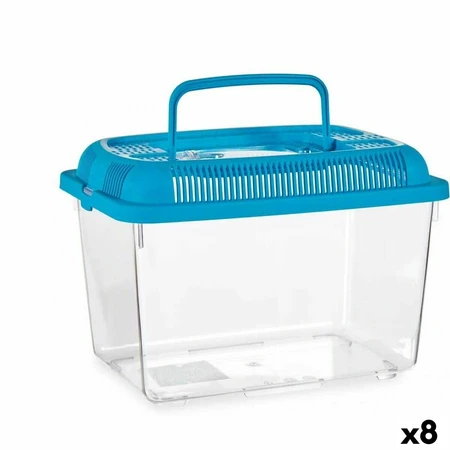 Acuario Con Asa Grande Plástico Azul 7 L 20 x 20 x 20 x 20 x 30 cm (8 Unidades)