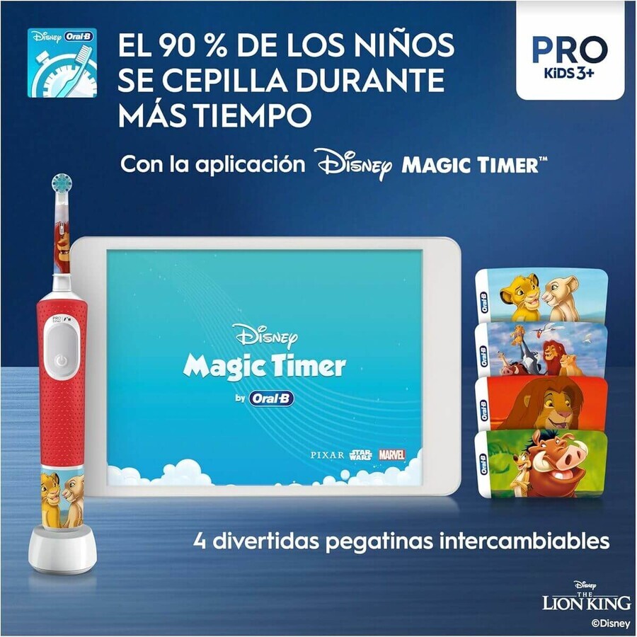 Elektrische tandenborstel Oral-B Rey Leon Rood Multicolour