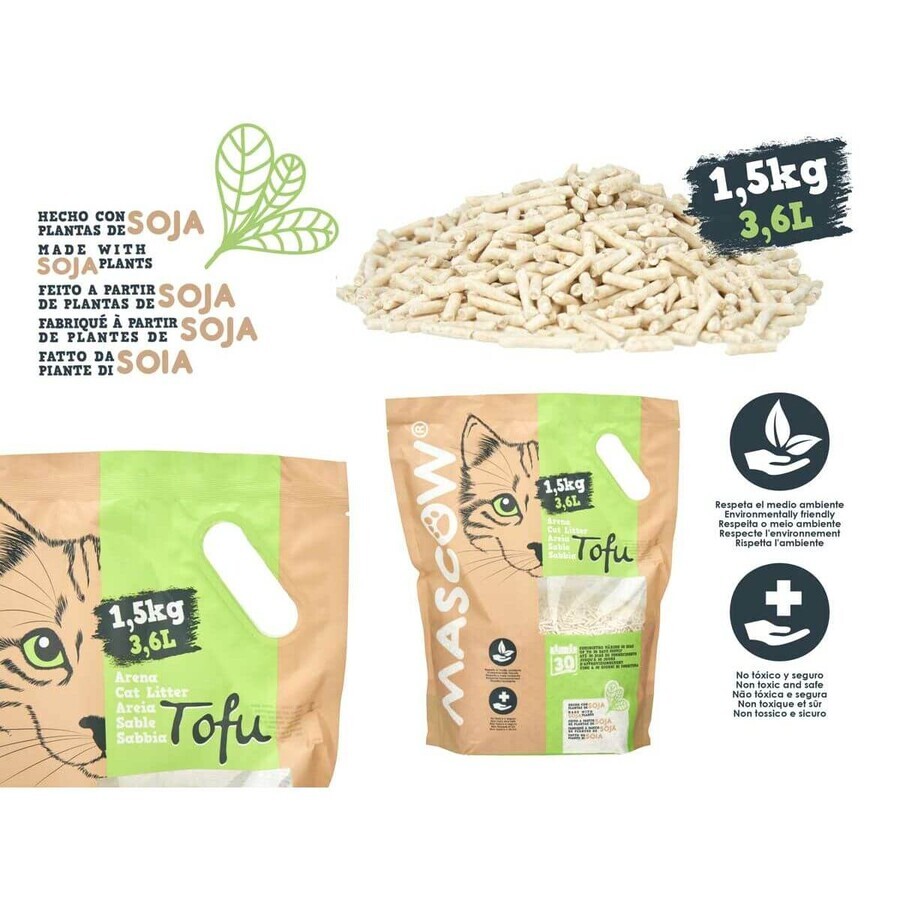 Katzenstreu 1,5 Kg Soja Weiß (8 Stück) Katzenstreu 1,5 Kg Soja Weiß (8 Stück)
