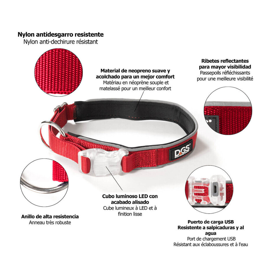 Zgardă pentru câini Dog Gone Smart Roșu 12 Lumină Zgardă pentru câini Dog Gone Smart Roșu 12 Lumină