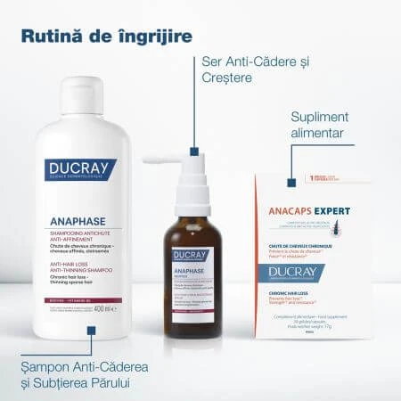 Champú complementario contra la caída del cabello Anaphase, 200 ml, Ducray