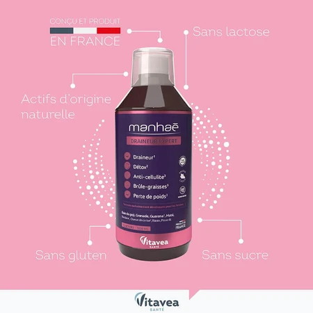 Draineur Expert Blackcurrant Flavored Drink, 500 ml, Manhae