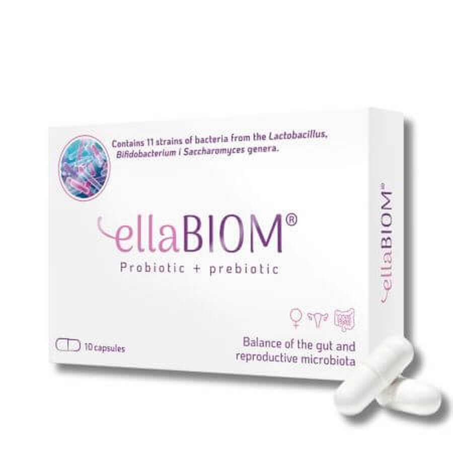 EllaBiom Probiotique + Prébiotique, 10 gélules, Establo Pharma