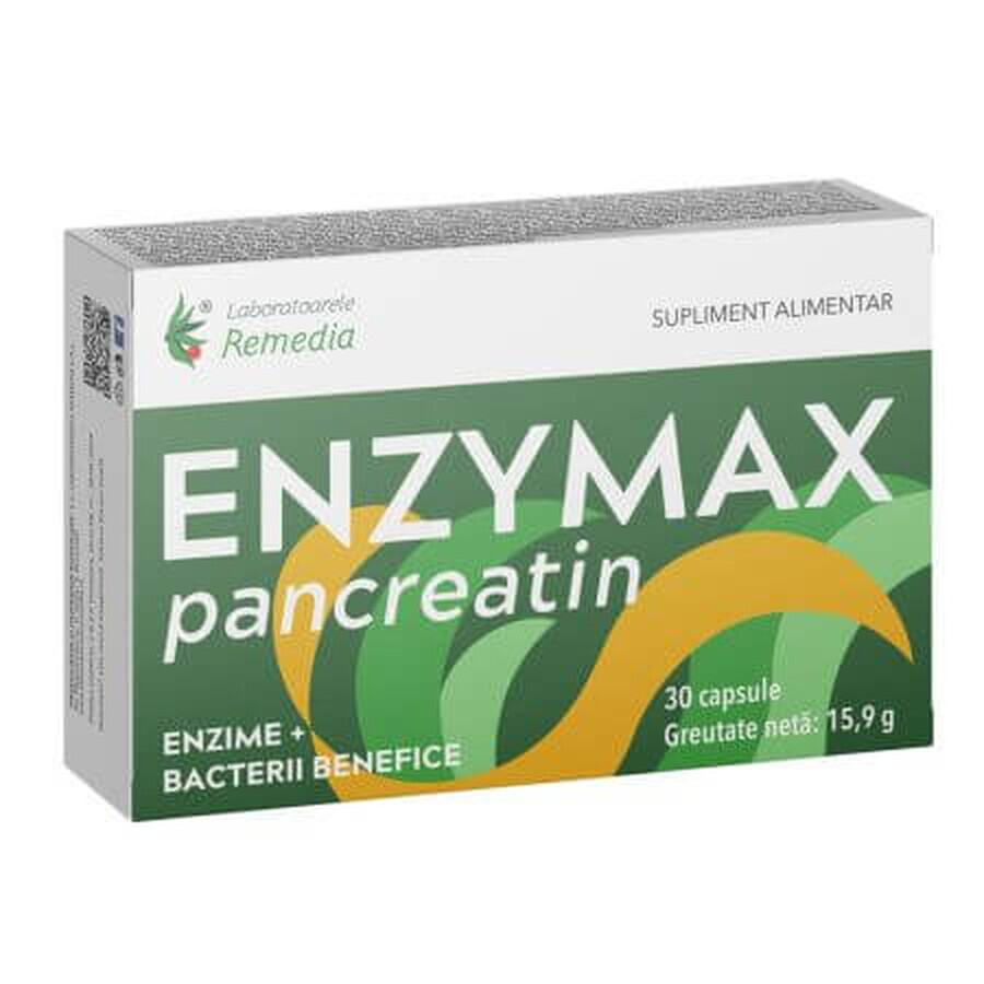 Enzymax Pancreatin, 30 capsules, Laboratoarele Remedia